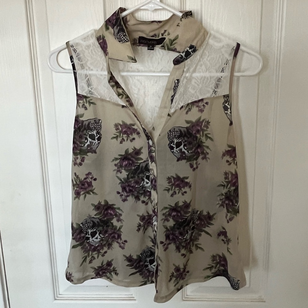 M - skull blouse sheer